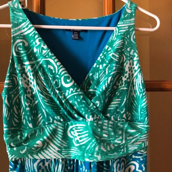 Chaps tropical Blue, Purple and Green Patterned Maxi Dress - Picture 3 of 6